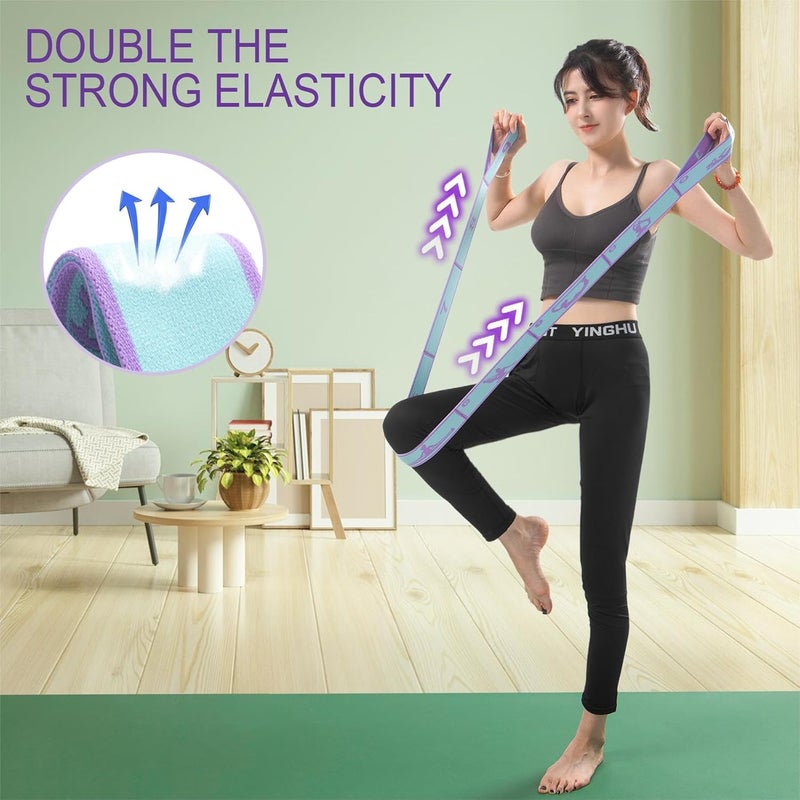 Bogiruice Yoga Straps for Stretching Strap Elastic for Physical Therapy Dance Yoga Pilates Gymnastics Exercise Flexible Pilates Stretch Band for Women Men - Image 3